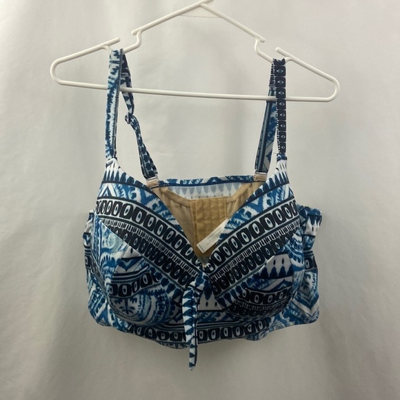 Cacique Blue Balconette Swim Top 44F - Picture 1 of 10